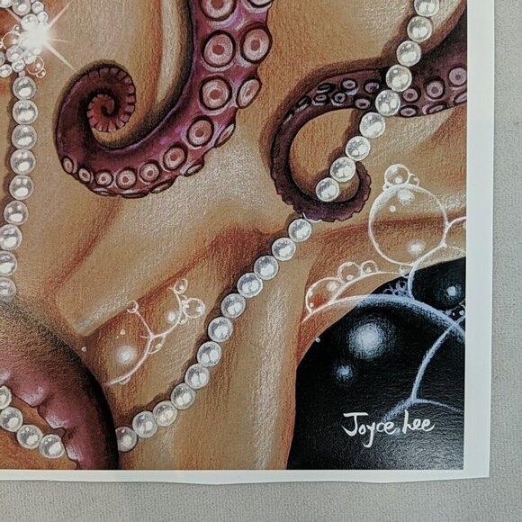 Joyce Lee Art Print Artwork Soapy Tentacle Breasts Pearls Erotic 15.5x11" Hentai - Picture 2 of 9